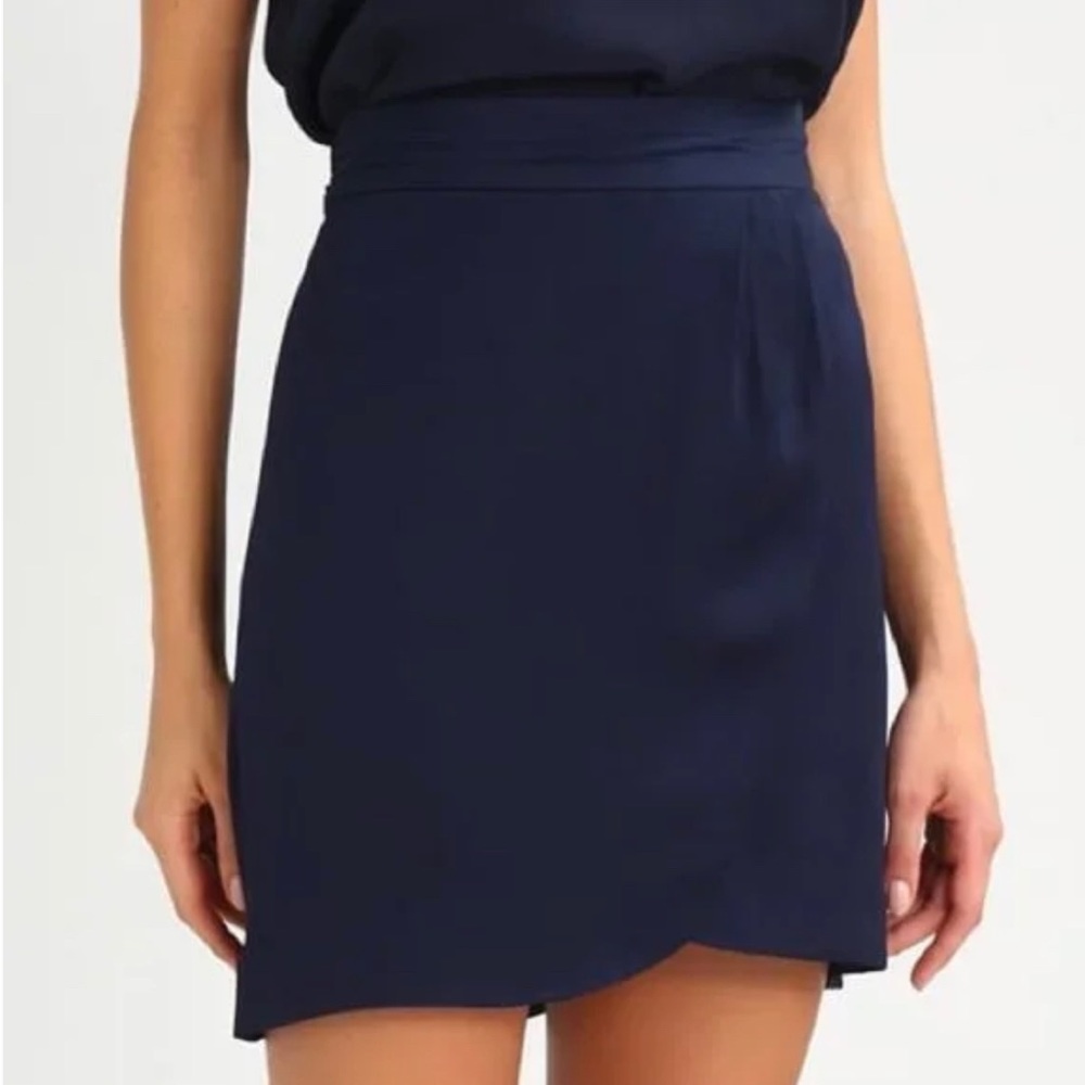Banana Republic Faux Wrap Navy Blue Mini Skirt
